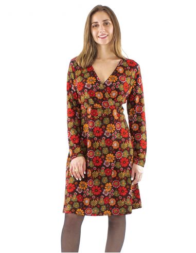 Robe maille imprimé Flower Power