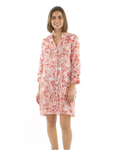 Robe tunique coton manches 3/4 imprimé Bali24