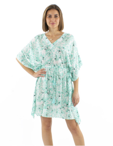 Robe kaftan viscose imprimé Bali